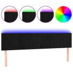 Vidaxl t�te de lit � led noir 180x5x78 / 88 cm velours