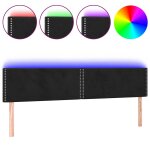 Vidaxl t�te de lit � led noir 180x5x78 / 88 cm velours