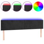 Vidaxl t�te de lit � led noir 180x5x78 / 88 cm velours