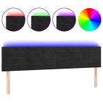 Vidaxl tte de lit  led noir 180x5x78 / 88 cm velours