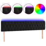 Vidaxl t�te de lit � led noir 180x7x78 / 88 cm velours