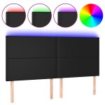 Vidaxl t�te de lit � led noir 200x5x118 / 128 cm similicuir