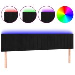 Vidaxl t�te de lit � led noir 200x5x78 / 88 cm velours