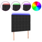 Vidaxl t�te de lit � led noir 80x5x118 / 128 cm similicuir