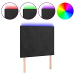 Vidaxl t�te de lit � led noir 80x5x118 / 128 cm velours