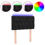 Vidaxl t�te de lit � led noir 80x7x78 / 88 cm velours