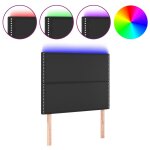 Vidaxl tte de lit  led noir 90x5x118 / 128 cm similicuir