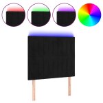 Vidaxl t�te de lit � led noir 90x5x118 / 128 cm velours