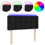 Vidaxl tte de lit  led noir 90x5x78 / 88 cm tissu