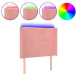Vidaxl t�te de lit � led rose 103x16x118 / 128 cm velours