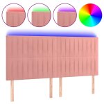Vidaxl t�te de lit � led rose 180x5x118 / 128 cm velours