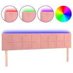 Vidaxl t�te de lit � led rose 180x5x78 / 88 cm velours