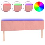 Vidaxl t�te de lit � led rose 180x5x78 / 88 cm velours
