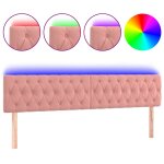 Vidaxl t�te de lit � led rose 180x7x78 / 88 cm velours