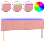 Vidaxl t�te de lit � led rose 200x5x78 / 88 cm velours