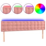 Vidaxl tte de lit  led rose 200x5x78 / 88 cm velours