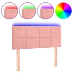 Vidaxl tte de lit  led rose 80x5x78 / 88 cm velours