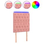 Vidaxl tte de lit  led rose 80x7x118 / 128 cm velours