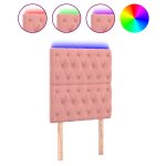 Vidaxl t�te de lit � led rose 80x7x118 / 128 cm velours