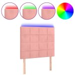 Vidaxl t�te de lit � led rose 90x5x118 / 128 cm velours