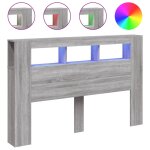 Vidaxl tête de lit à led sonoma gris 160x18, 5x103, 5 cm bois ingénierie Vidaxl tête de lit à led sonoma gris 160x18, 5x103, 5 cm bois ingénierie