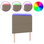 Vidaxl tte de lit  led taupe 100x5x118 / 128 cm tissu