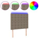 Vidaxl t�te de lit � led taupe 100x5x118 / 128 cm tissu