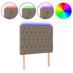 Vidaxl t�te de lit � led taupe 100x7x118 / 128 cm tissu