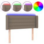 Vidaxl tte de lit  led taupe 103x16x78 / 88 cm tissu