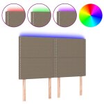 Vidaxl tte de lit  led taupe 144x5x118 / 128 cm tissu
