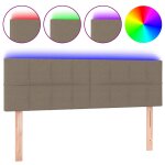 Vidaxl t�te de lit � led taupe 144x5x78 / 88 cm tissu