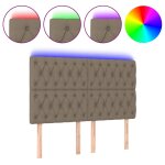 Vidaxl tte de lit  led taupe 144x7x118 / 128 cm tissu