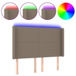 Vidaxl tte de lit  led taupe 147x16x118 / 128 cm tissu