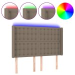 Vidaxl t�te de lit � led taupe 147x16x118 / 128 cm tissu