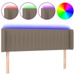 Vidaxl tte de lit  led taupe 147x16x78 / 88 cm tissu