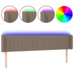Vidaxl tte de lit  led taupe 163x16x78 / 88 cm tissu