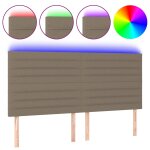 Vidaxl tte de lit  led taupe 180x5x118 / 128 cm tissu