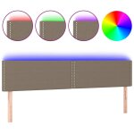 Vidaxl tte de lit  led taupe 180x5x78 / 88 cm tissu