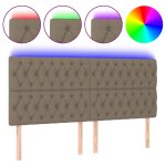 Vidaxl tte de lit  led taupe 180x7x118 / 128 cm tissu