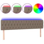 Vidaxl t�te de lit � led taupe 180x7x78 / 88 cm tissu