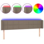 Vidaxl tte de lit  led taupe 183x16x78 / 88 cm tissu
