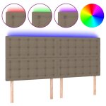 Vidaxl t�te de lit � led taupe 200x5x118 / 128 cm tissu