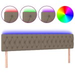 Vidaxl tte de lit  led taupe 200x7x78 / 88 cm tissu