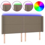 Vidaxl t�te de lit � led taupe 203x16x118 / 128 cm tissu