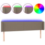 Vidaxl tte de lit  led taupe 203x16x78 / 88 cm tissu