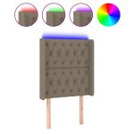 Vidaxl tte de lit  led taupe 83x16x118 / 128 cm tissu