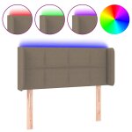 Vidaxl tte de lit  led taupe 83x16x78 / 88 cm tissu
