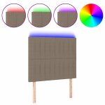 Vidaxl t�te de lit � led taupe 90x5x118 / 128 cm tissu