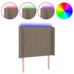 Vidaxl t�te de lit � led taupe 93x16x118 / 128 cm tissu
