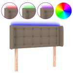 Vidaxl tte de lit  led taupe 93x16x78 / 88 cm tissu